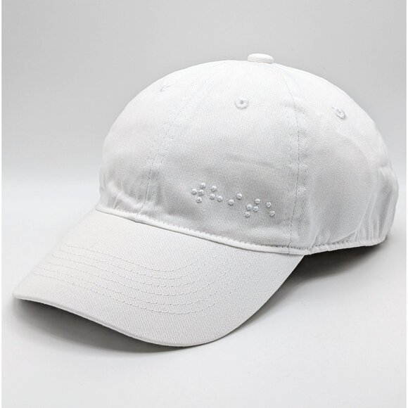 Two Blind Brothers Unisex Cap Hat "White" In Braille Adjustable Strap Back NEW - Picture 1 of 5